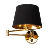 Wandlampe Schlafzimmer Schwenkarm Schalter E27 Gold Schwarz
