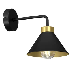 Wandlampe Schwarz Gold E27 Metall Loft Design
