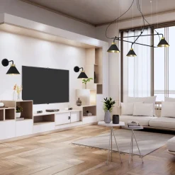 Wandlampe Schwarz Gold E27 Metall Loft Design