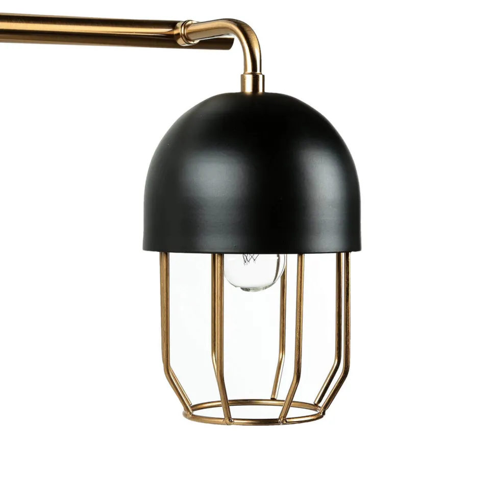 Wandlampe Schwarz Gold groß 4x E14 Metall Loft Design