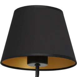 Wandlampe Schwarz Gold Stoffschirm konisch H:23 cm E27