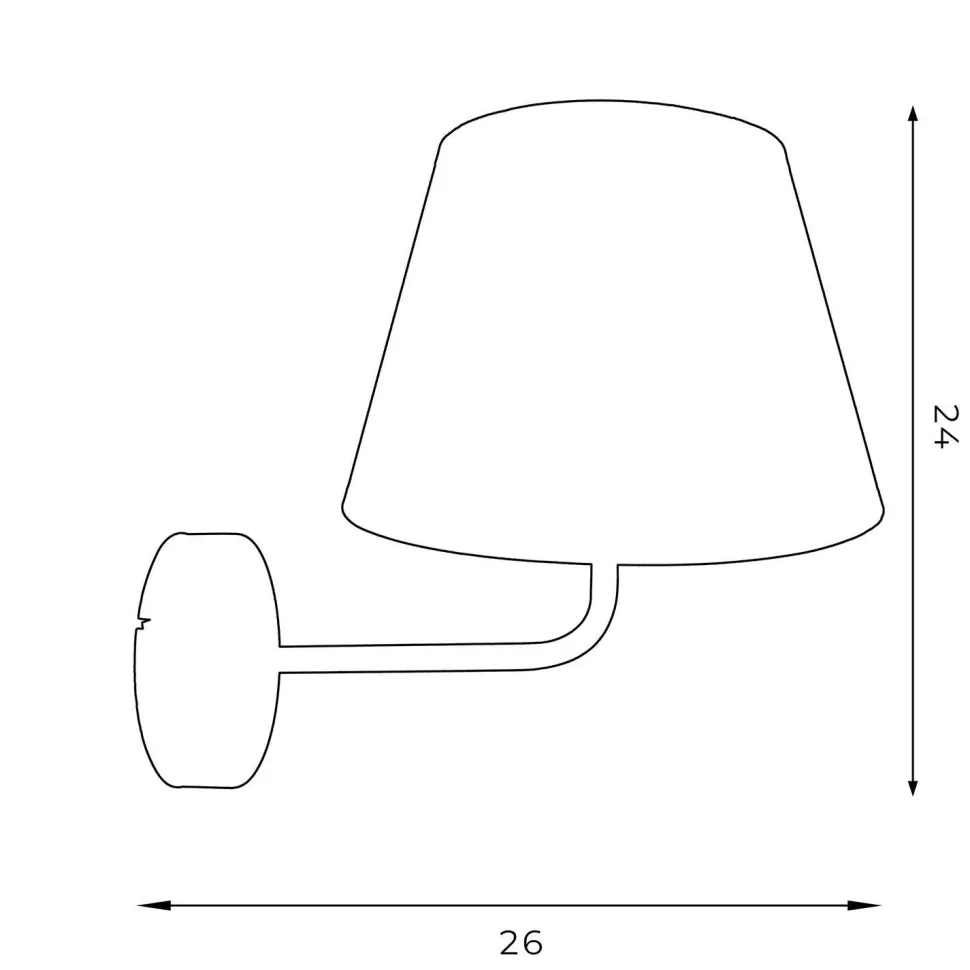 Wandlampe Schwarz Gold Stoffschirm konisch H:23 cm E27