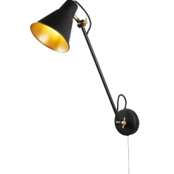 Wandlampe Schwarz Golz verstellbar Gelenke E27 mit Schalter