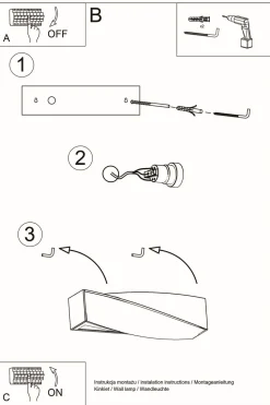 Wandlampe Schwarz Keramik Glas 42 cm Up Down indirekt