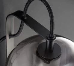 Wandlampe Schwarz Metall Glas Modern E27 VASYA