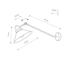 Wandlampe Schwarz Metall verstellbar XXL E27