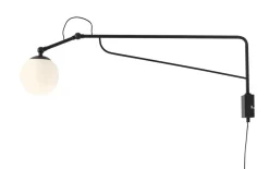 Wandlampe Schwarz T:81 cm GU10 für Steckdose flexibel