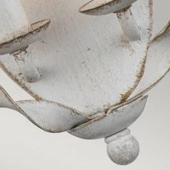 Wandlampe Shabby Weiß Antik Metall H: 41,8 cm Landhaus