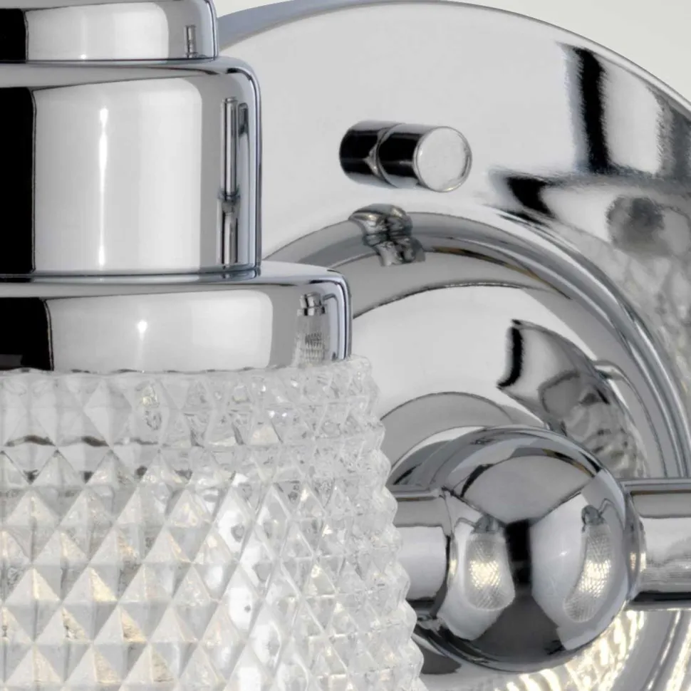 Wandlampe Spiegel LED G9 IP44 B: 34,5 cm Metall Glas in Chrom