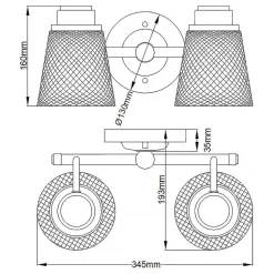 Wandlampe Spiegel LED G9 IP44 B: 34,5 cm Metall Glas in Chrom