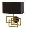 Wandlampe Stoff blendarm T:20 cm E27 in Gold Schwarz
