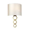 Wandlampe Stoff in Creme Messing antik schlicht E27