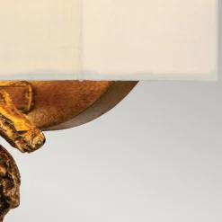 Wandlampe Stoffschirm H: 25,4 cm in Blattgold Weiß