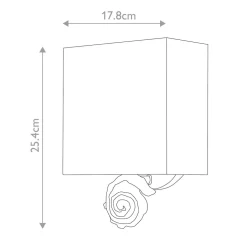 Wandlampe Stoffschirm H: 25,4 cm in Blattgold Weiß