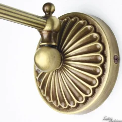 Wandlampe Stoffschirm Weiß aus Echt-Messing