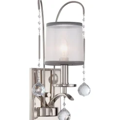 Wandlampe TAZIA in Silber Antik Kristall Lampe