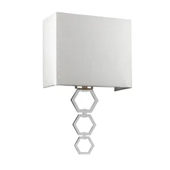Wandlampe Up Down Creme Chrom Stoff Metall Modern