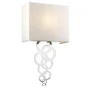 Wandlampe Up Down E27 Creme Chrom Stoff Metall