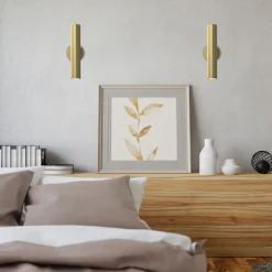 Wandlampe Up Down Metall in Messing 2x GU10