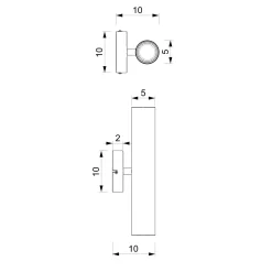 Wandlampe Up Down Metall in Messing 2x GU10