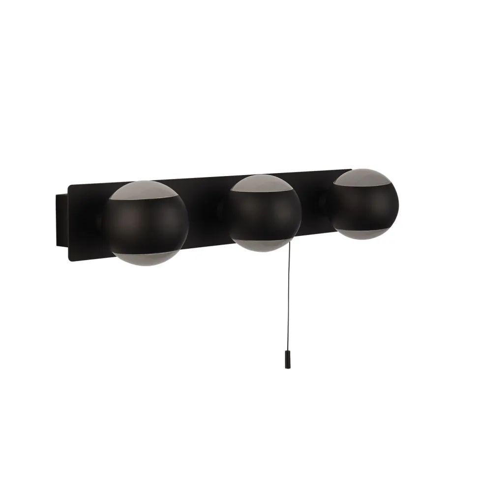 Wandlampe Up Down mit Schalter IP44 3x G9 Schwarz Weiß Bad