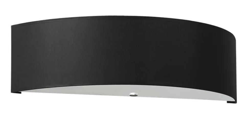 Wandlampe Up Down Schwarz Stoff Glas 45 cm indirekt