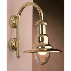 Wandlampe VIAREGGIO Messing Glas Maritim glanzvoll