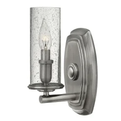 Wandlampe Vintage Design Regelglas in Nickel antik