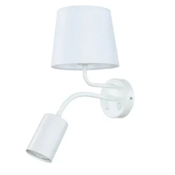 Wandlampe Weiß E27 mit Leselampe verstellbar GU10