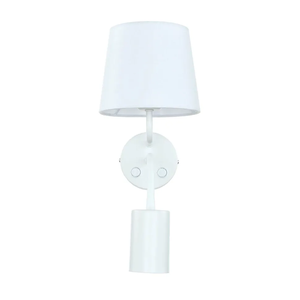 Wandlampe Weiß E27 mit Leselampe verstellbar GU10