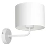 Wandlampe Weiß Stoffschirm Metall E27 H:24 cm blendarm
