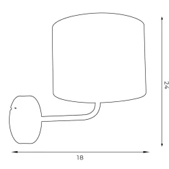 Wandlampe Weiß Stoffschirm Metall E27 H:24 cm blendarm