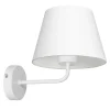 Wandlampe Weiß Stoffschirm Metall E27 H:24 cm konisch