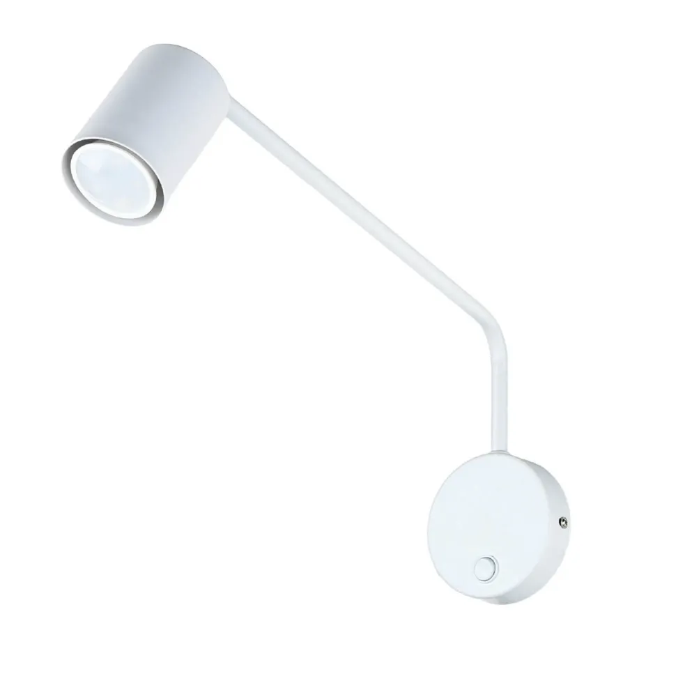 Wandlampe Weiß verstellbar Metall GU10 mit Schalter