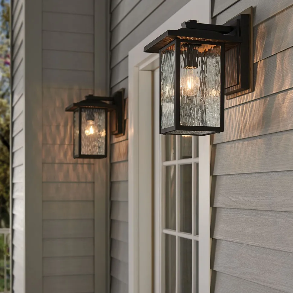 Wandlaterne außen Aluminium Glas E27 IP44 34,2 cm hoch