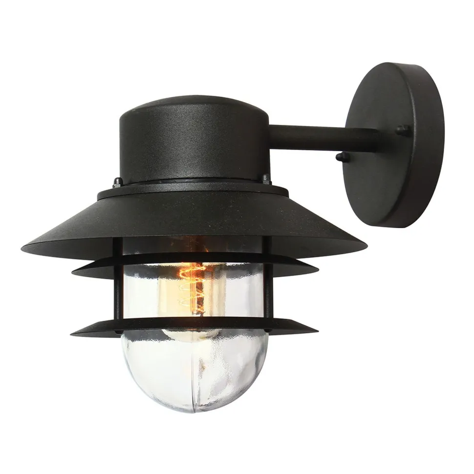 Wandlaterne Edelstahl Schwarz IP44 Maritim Haustür