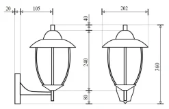 Wandlaterne für Außen Wandleuchte MADRID gold antik