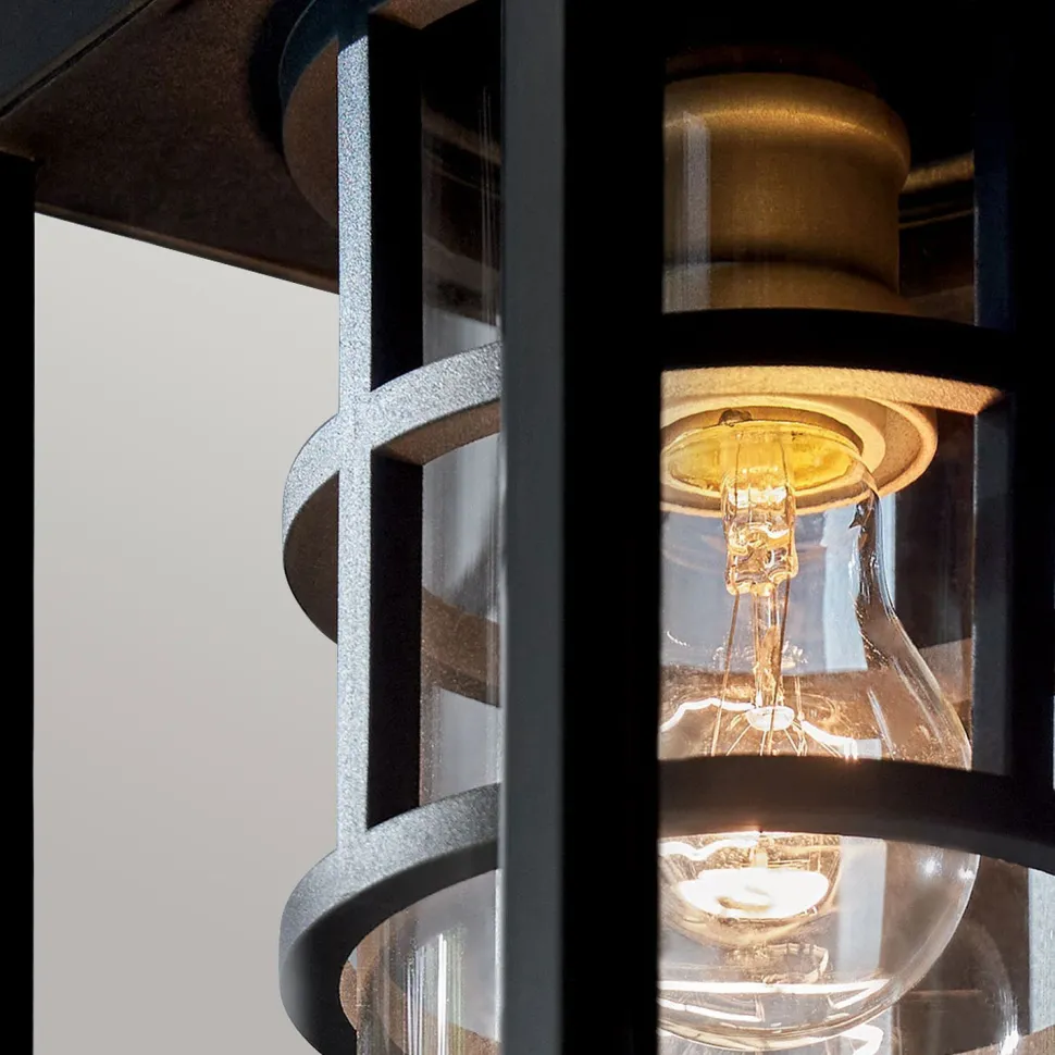 Wandlaterne Schwarz für E27 IP44 45,7 cm hoch Vintage