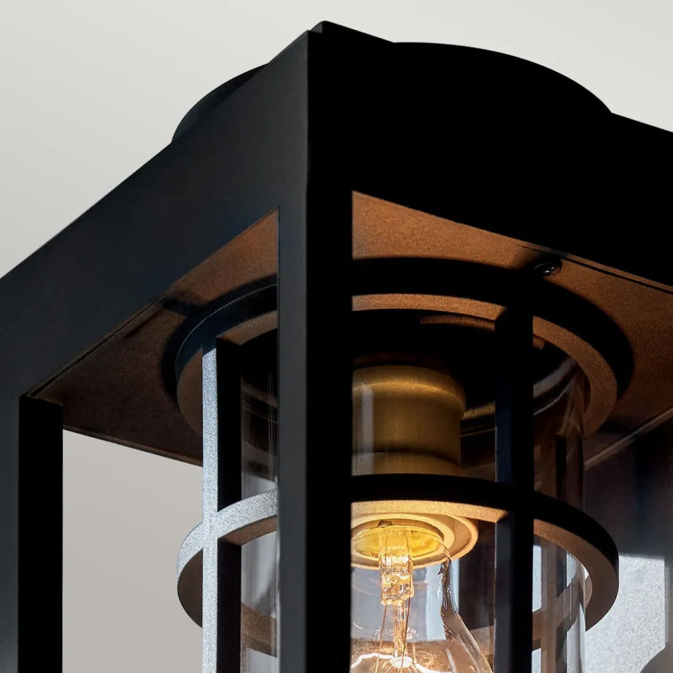 Wandlaterne Schwarz für E27 IP44 45,7 cm hoch Vintage