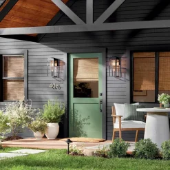 Wandlaterne Schwarz für E27 IP44 45,7 cm hoch Vintage