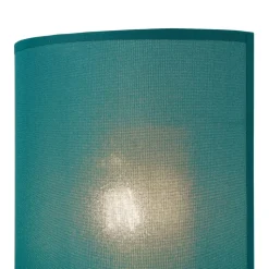 Wandleuchte ALICE Stoff Schirm Petrol halbrund Loft