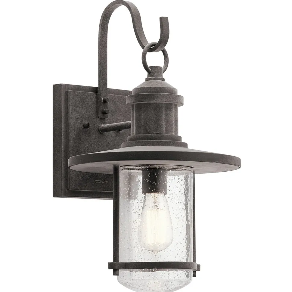 Wandleuchte Außen Aluminium Regenglas IP44 Maritim