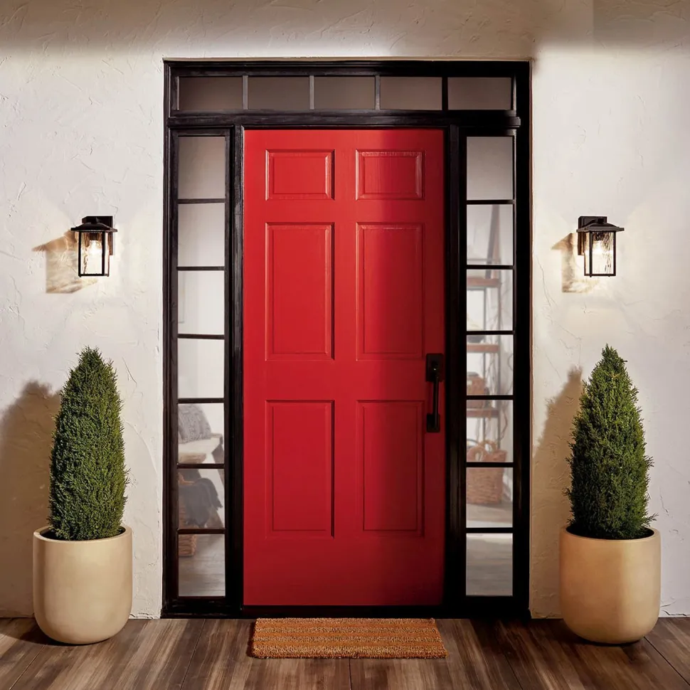 Wandleuchte außen Aluminium Glas E27 IP44 25,8 cm hoch