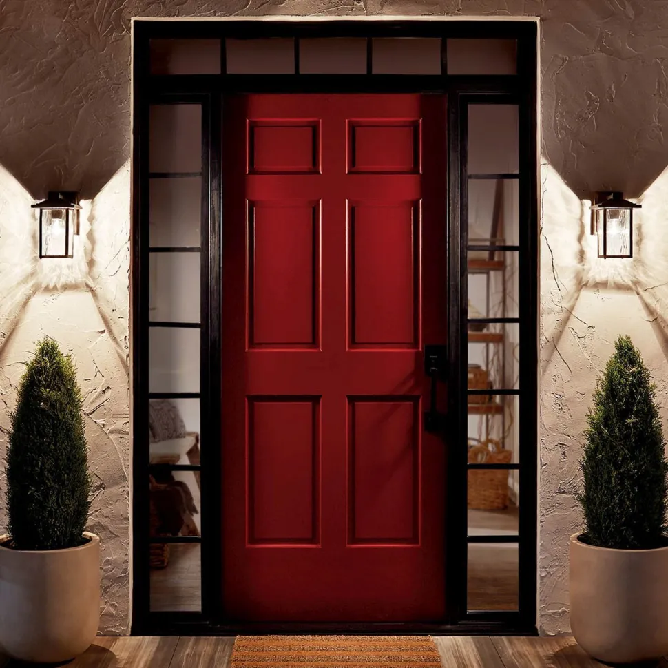 Wandleuchte außen Aluminium Glas E27 IP44 25,8 cm hoch