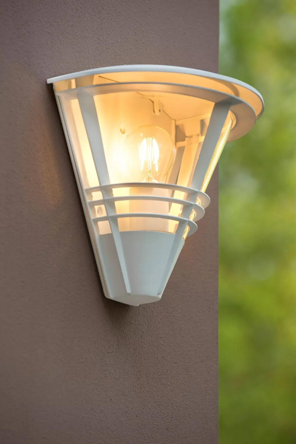 Wandleuchte Außen Aluminium Weiß IP44 E27 T:27 cm