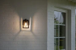 Wandleuchte außen Aluminium Glas E27 IP44 H:18,4 cm