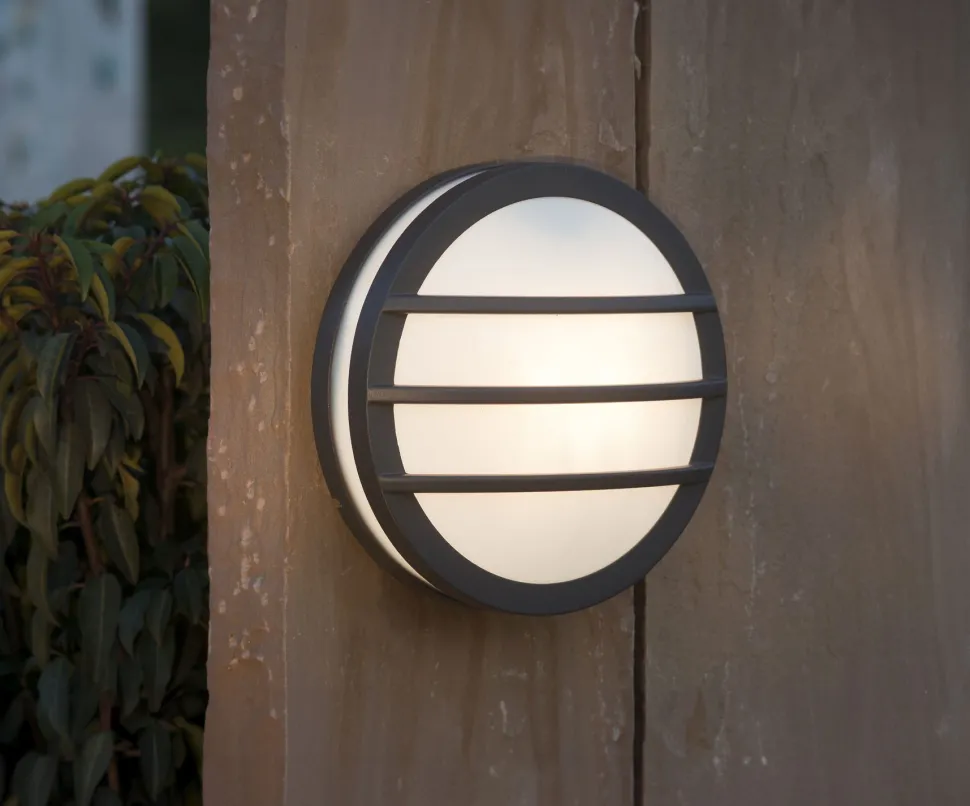 Wandleuchte Außen Aluminium E27 IP54 Ø26 cm blendarm