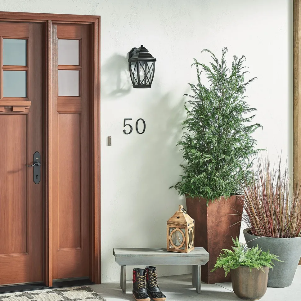 Wandleuchte außen Aluminium Glas Rustikal IP44 NOLDRA