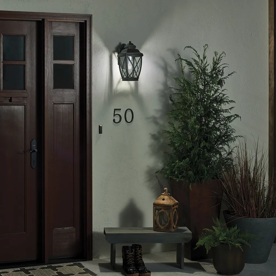 Wandleuchte außen Aluminium Glas Rustikal IP44 NOLDRA