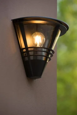 Wandleuchte Außen Aluminium Schwarz IP44 E27 T:27 cm